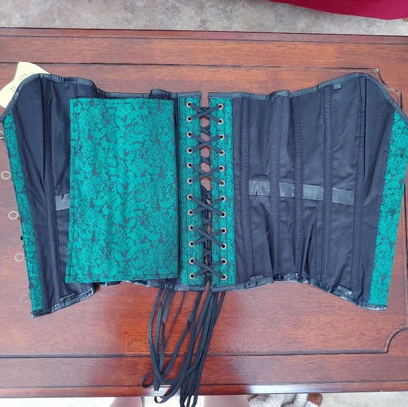 😈NTW, Amazing Green overbust Steampunk corsetz! Lace, lingerie, bustier - Picture 4 of 15